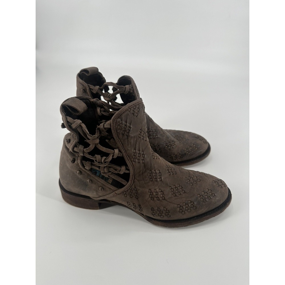 PATINA VIE BY LANE COWGIRL ANKLE BOOTIES WOMEN'S SIZE 7.5 BROWN - Picture 3 of 13